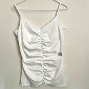 Ruched White Bra Cami